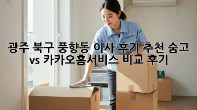 광주 북구 풍향동 이사 후기 추천! 숨고 vs 카카오홈서비스 비교 후기 ✨